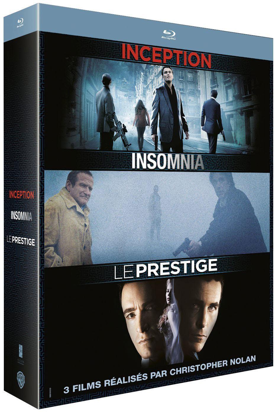 3 films réalisés par Christopher Nolan : Inception + Insomnia + Le Prestige [Blu-ray]