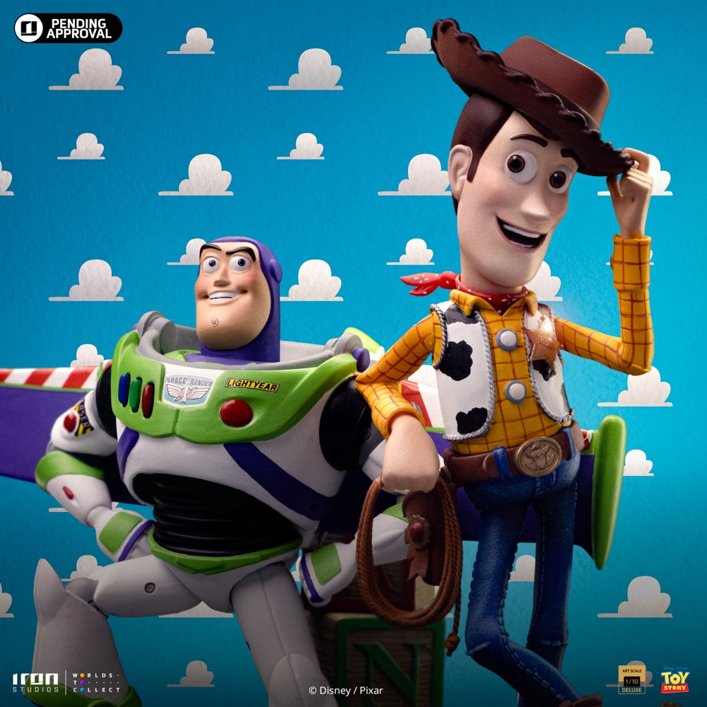 Iron Studios - Deluxe Art Scale 1/10 - Disney - Toy Story - Buzz et Woody Statue 20cm - flash vidéo