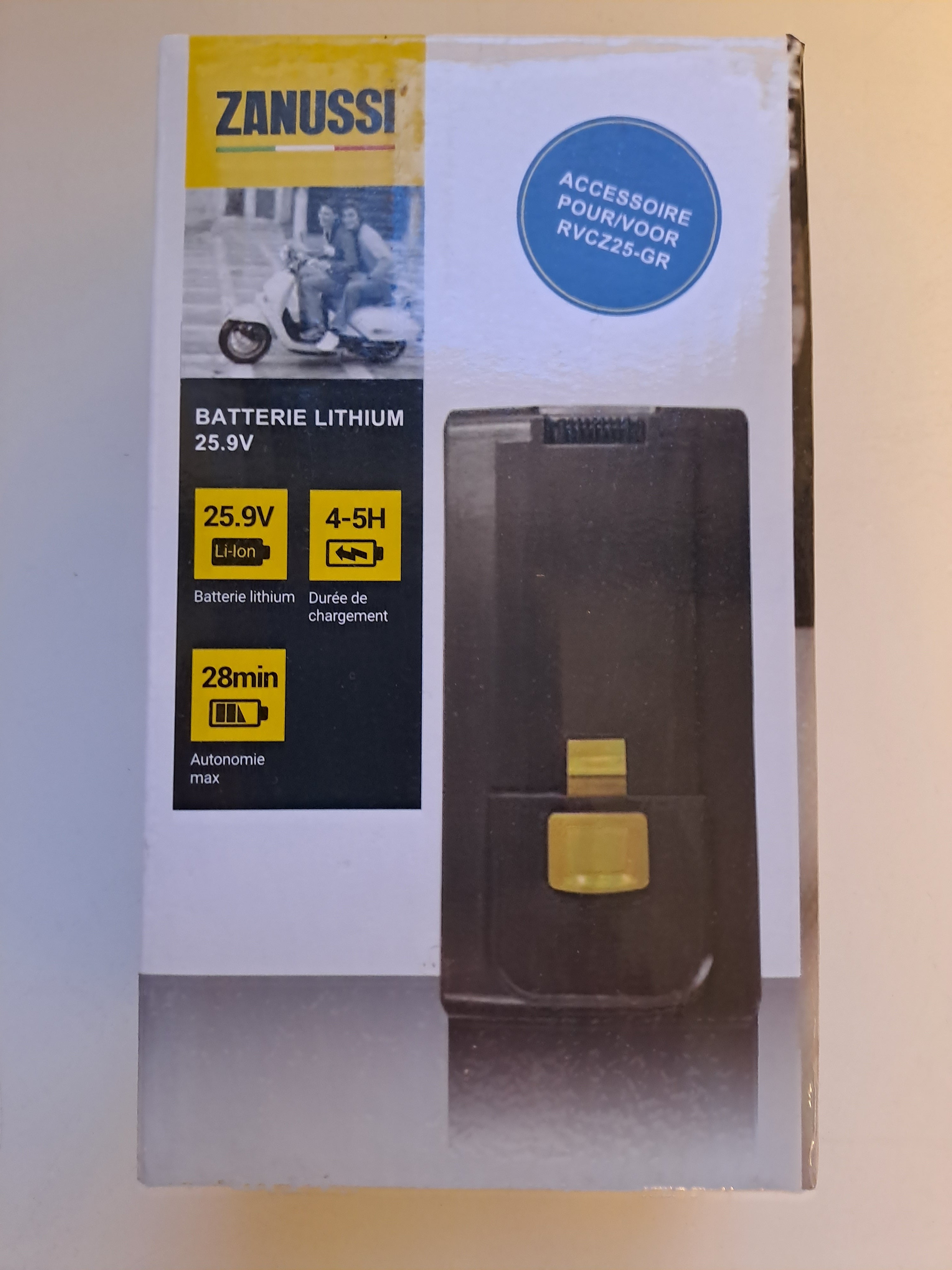 Zanussi - Batterie supplémentaire 25.9V pour Aspirateur modèle RVC25 - flash vidéo