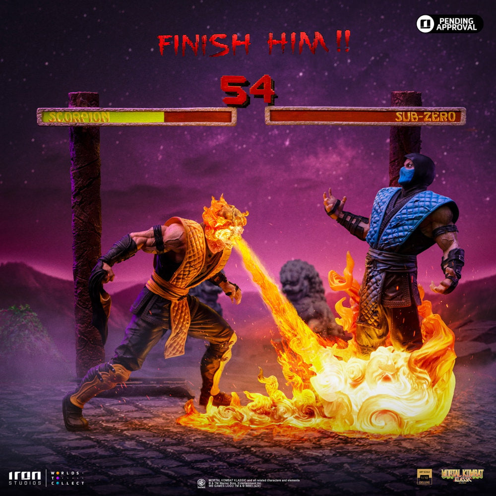 Iron Studios - Deluxe Art Scale 1/10 - Mortal Kombat - Fatality Scorpion vs Sub-Zero Statue 27cm - flash vidéo