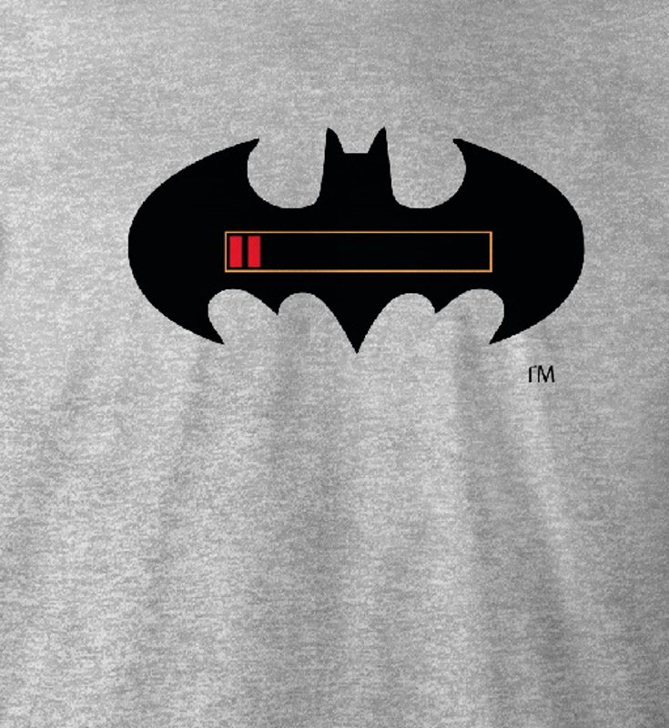 DC Comics - T-Shirt Gris Batman Batterie à plat - XL