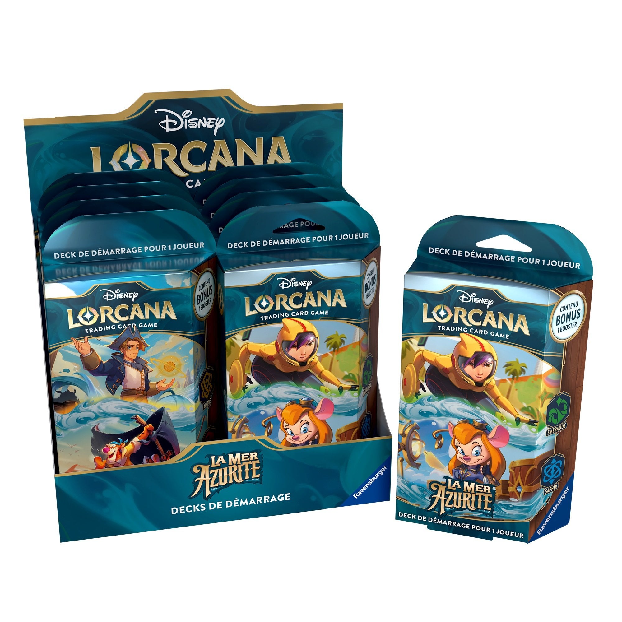 Disney Lorcana JCC : La Mer Azurite - Display de Deck de démarrage (8 Decks) - flash vidéo