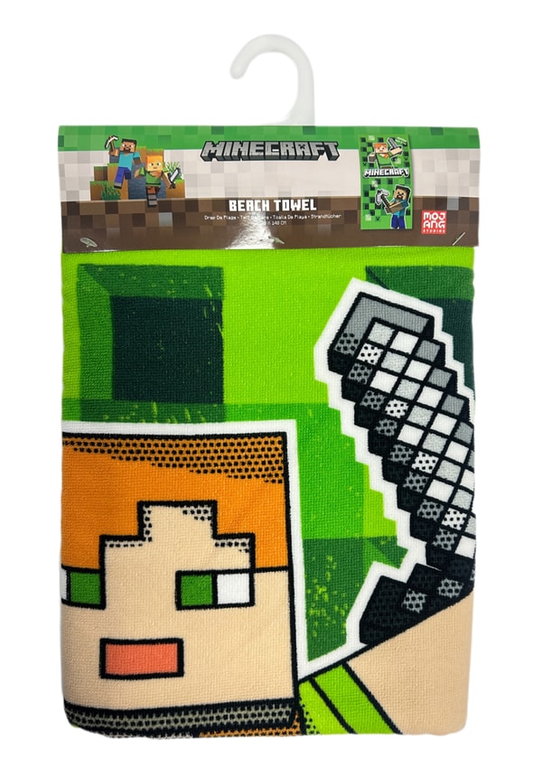 Minecraft - Serviette de plage en microfibre (140x70cm) - flash vidéo