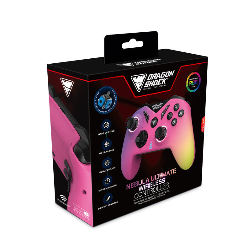 DragonShock - Manette sans fil Pro NEBULA ULTIMATE Candy pour Nintendo Switch, Switch Lite, Switch OLED, PS3, PC et Android