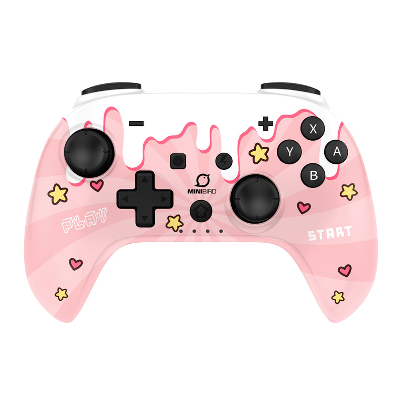 Minibird Pop Top - Manette sans fil Bluetooth "Sweet Pink" pour Nintendo Switch et Switch OLED