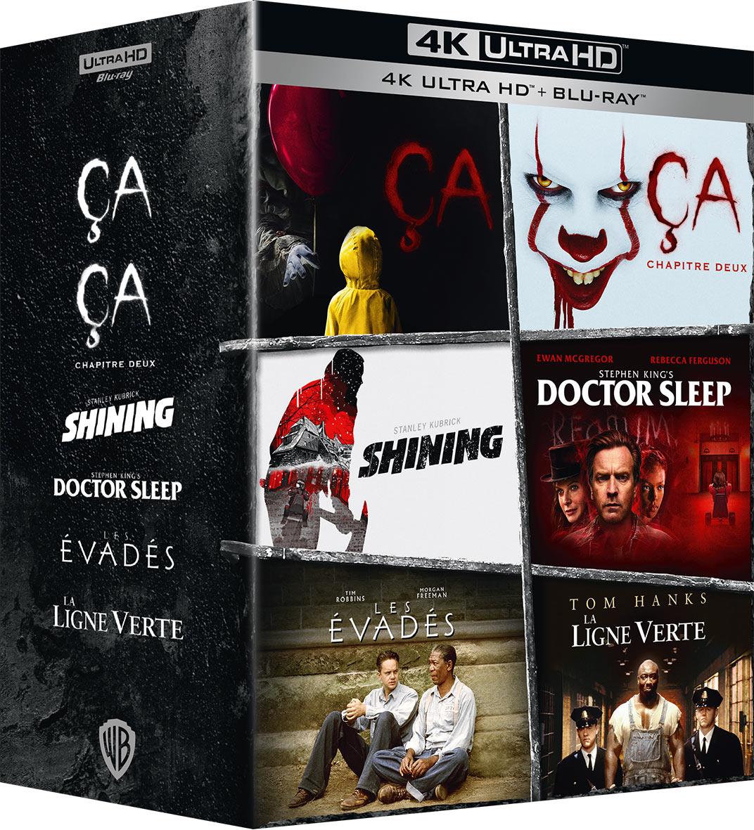 Coffret Stephen King : Ça + Ça - Chapitre 2 + Doctor Sleep + Shining + Les Évadés + La Ligne verte [4K Ultra HD]