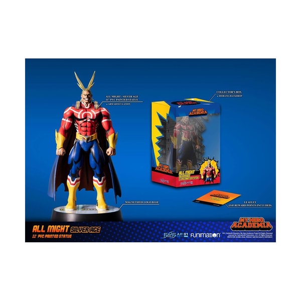 First 4 Figures - My Hero Academia - All Might Silver Age Statue Edition Standard 28cm - flash vidéo