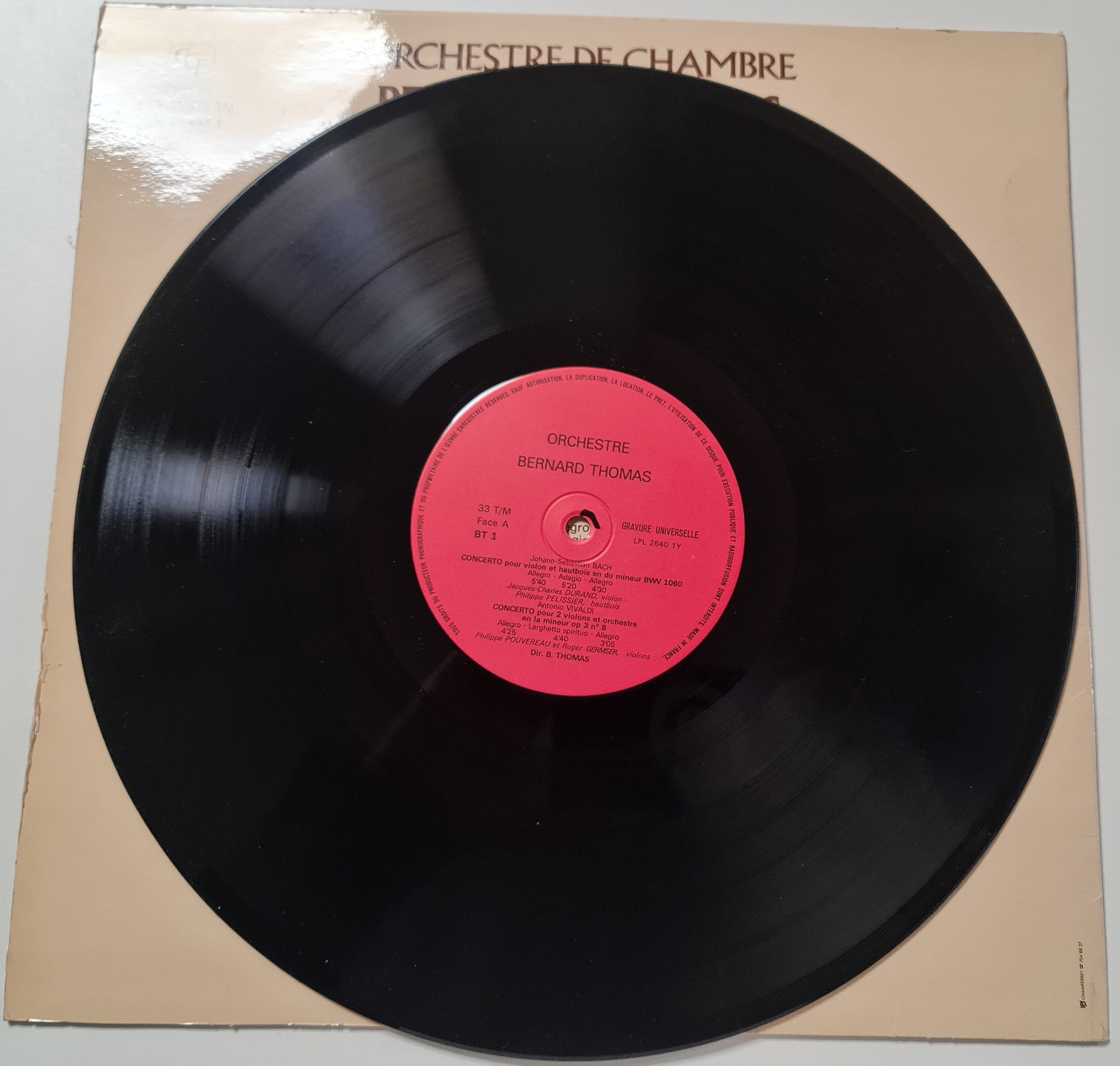 (Occasion) -J. J. Kantorow, J. Ch. Durand, Ph. Pouvereau, Ph. Pelissier, R. Germser, Orchestre de Chambre Bernard Thomas Église Saint Médard Concert [Vinyle 33Tours]