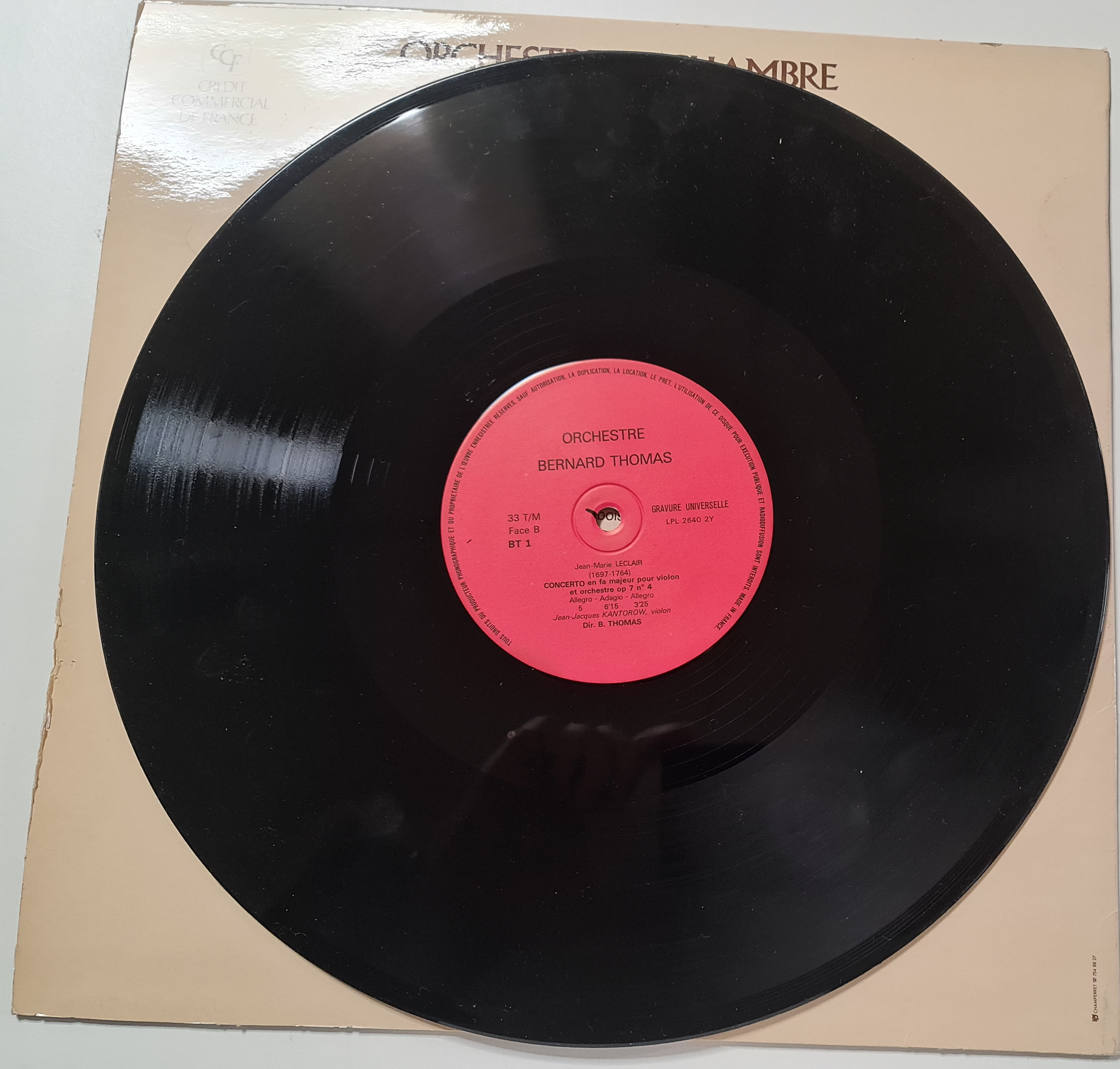 (Occasion) -J. J. Kantorow, J. Ch. Durand, Ph. Pouvereau, Ph. Pelissier, R. Germser, Orchestre de Chambre Bernard Thomas Église Saint Médard Concert [Vinyle 33Tours]