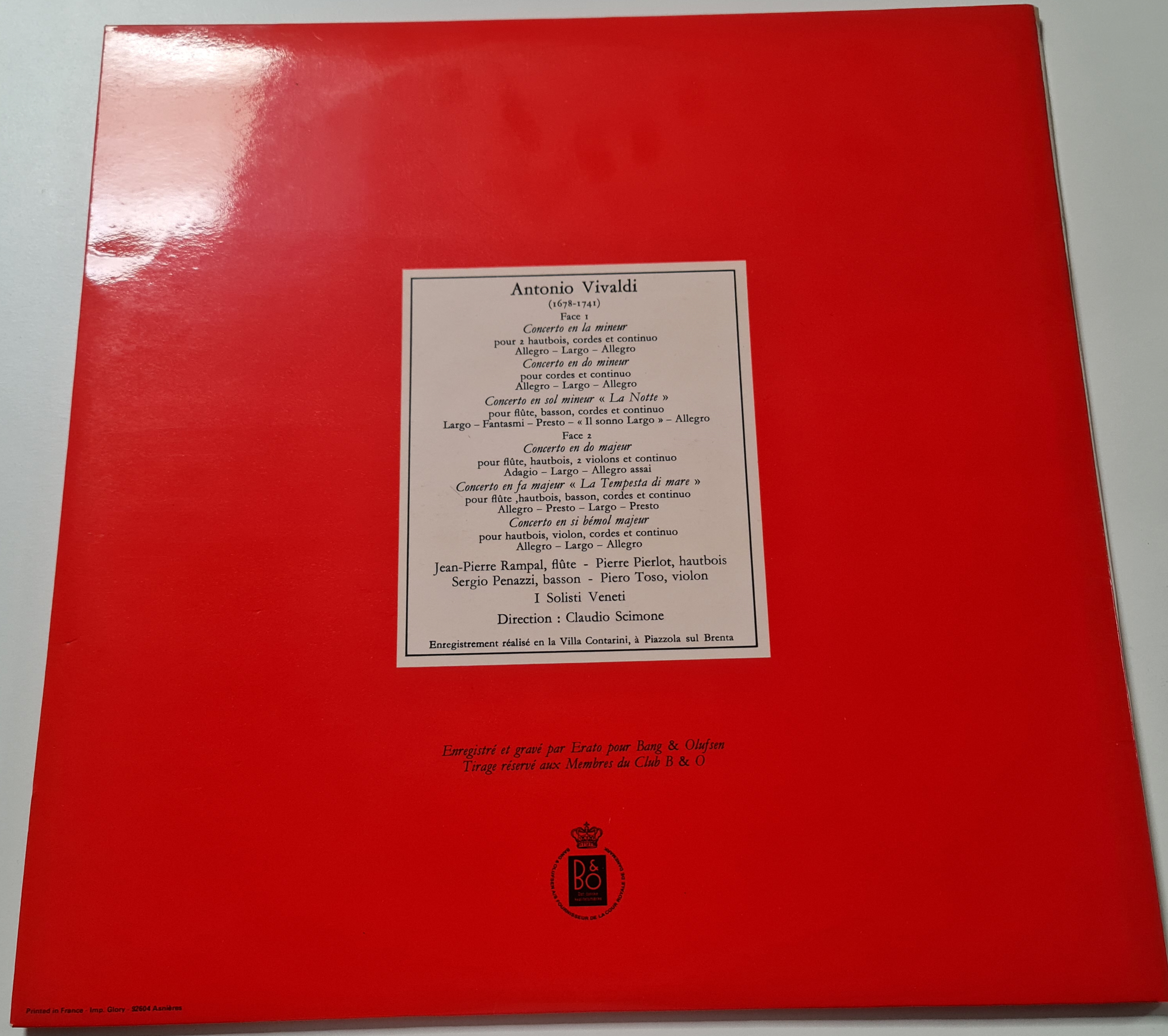 (Occasion) -Vivaldi Six concertos pour flûte, haubois, basson, cordes et continuo Jean-Pierre Rampal-Pierre Pierlot Sergio penazzi [Vinyle 33Tours]