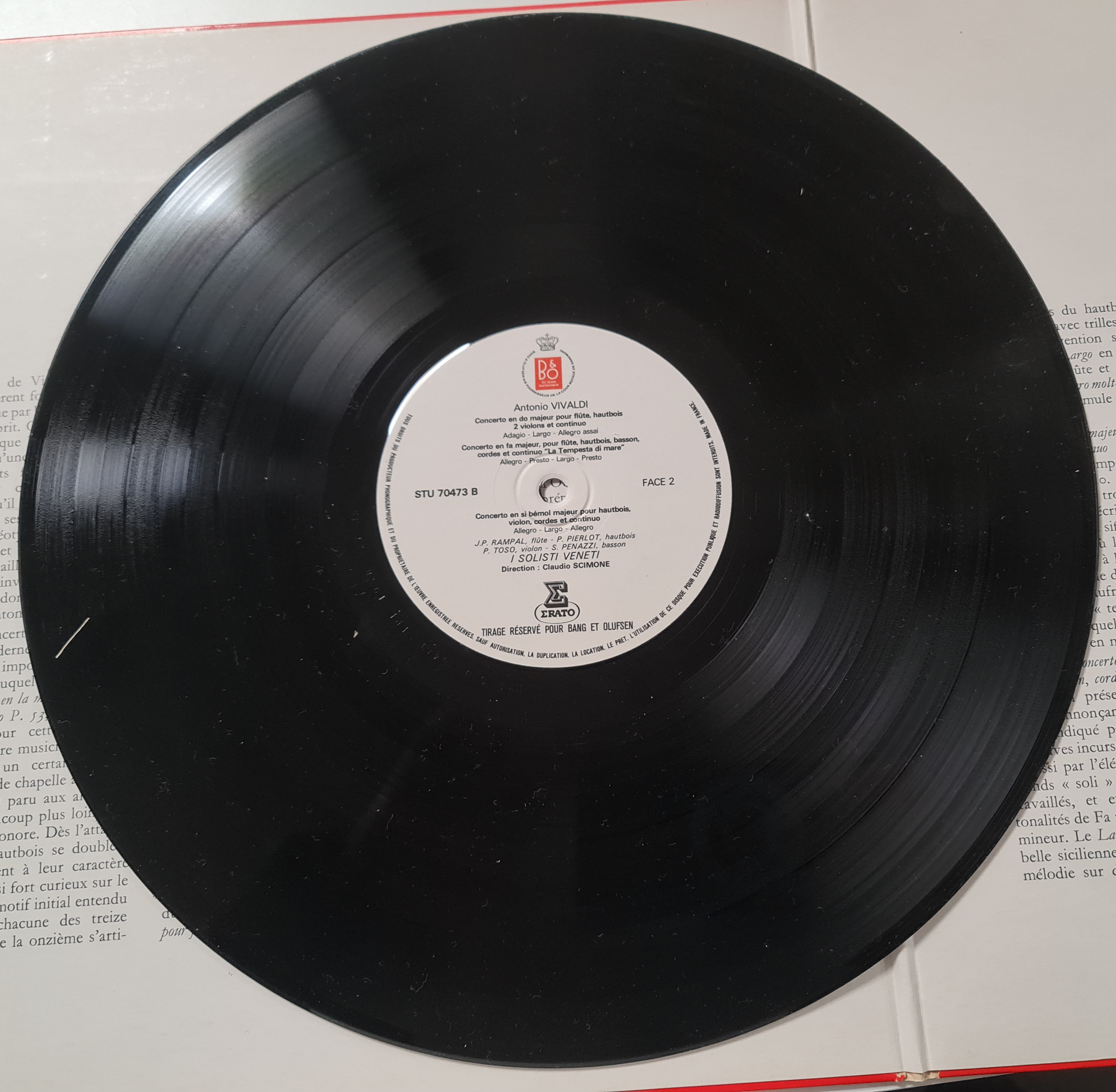 (Occasion) -Vivaldi Six concertos pour flûte, haubois, basson, cordes et continuo Jean-Pierre Rampal-Pierre Pierlot Sergio penazzi [Vinyle 33Tours]