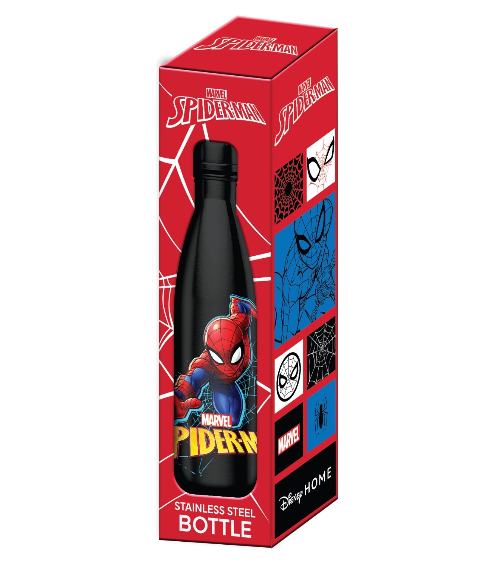 Marvel - Bouteille d'eau en acier inoxydable Spider-Man - 500ml - flash vidéo