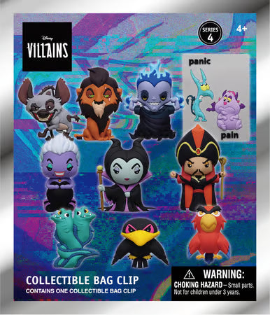Disney - Assortiment en blind box de figurines de sac de collection Vilains en mousse (Série 4) (24 pcs)