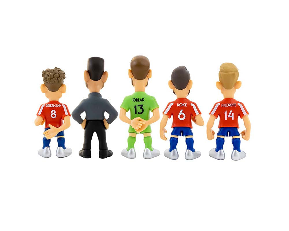 Minix - Football Stars - Pack de 5 Atletico de Madrid (Simeone, Oblak, Koke, Griezmann, Llorente) - Figurines PVC 7 cm