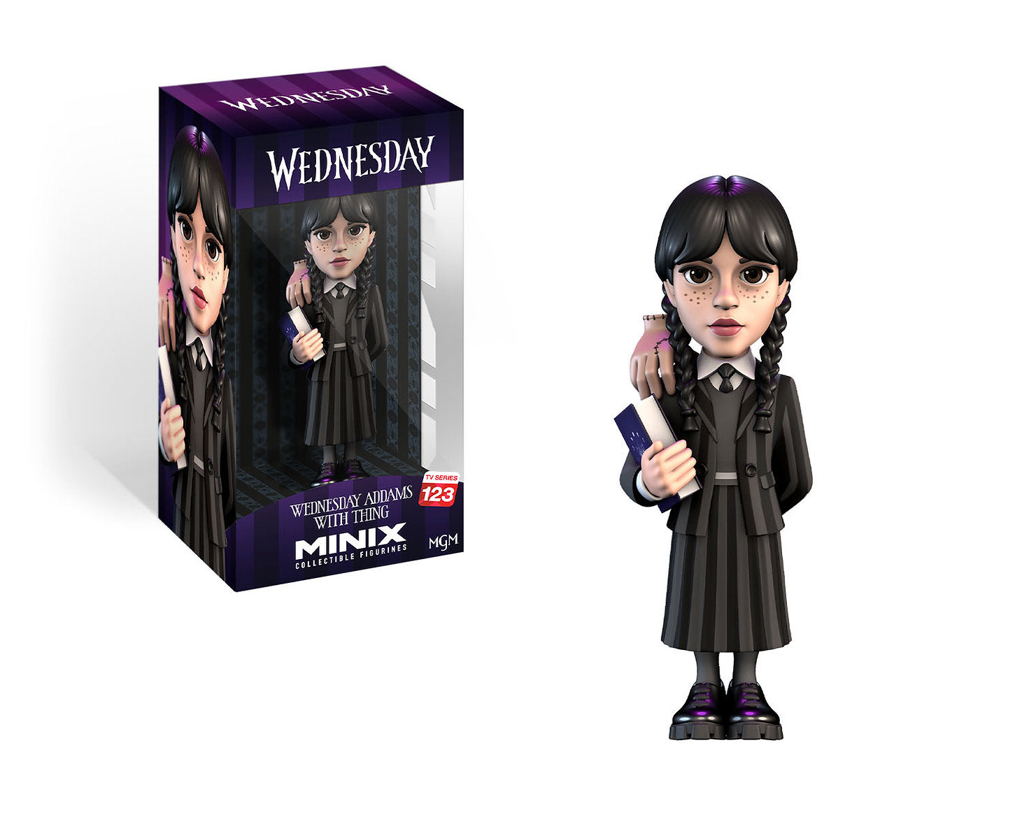 Minix - TV Series #123 - Mercredi - Mercredi Addams avec La Chose - Figurine 12cm