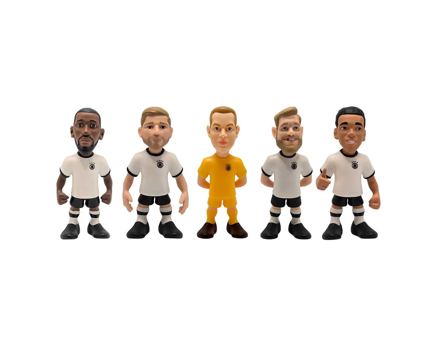 Minix - Football Stars - Pack de 5 Allemagne A (Ter Stegen/Werner/Rudiger/Fullkrug/Musiala) - Figurines PVC 7 cm