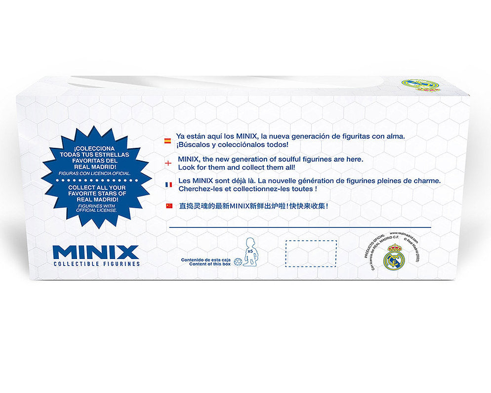 Minix -Football -REAL MADRID -PACK DE 5 Hazard - Courtois - Benzema - Vinicius JR - Carvajal -Figurine -7 cm
