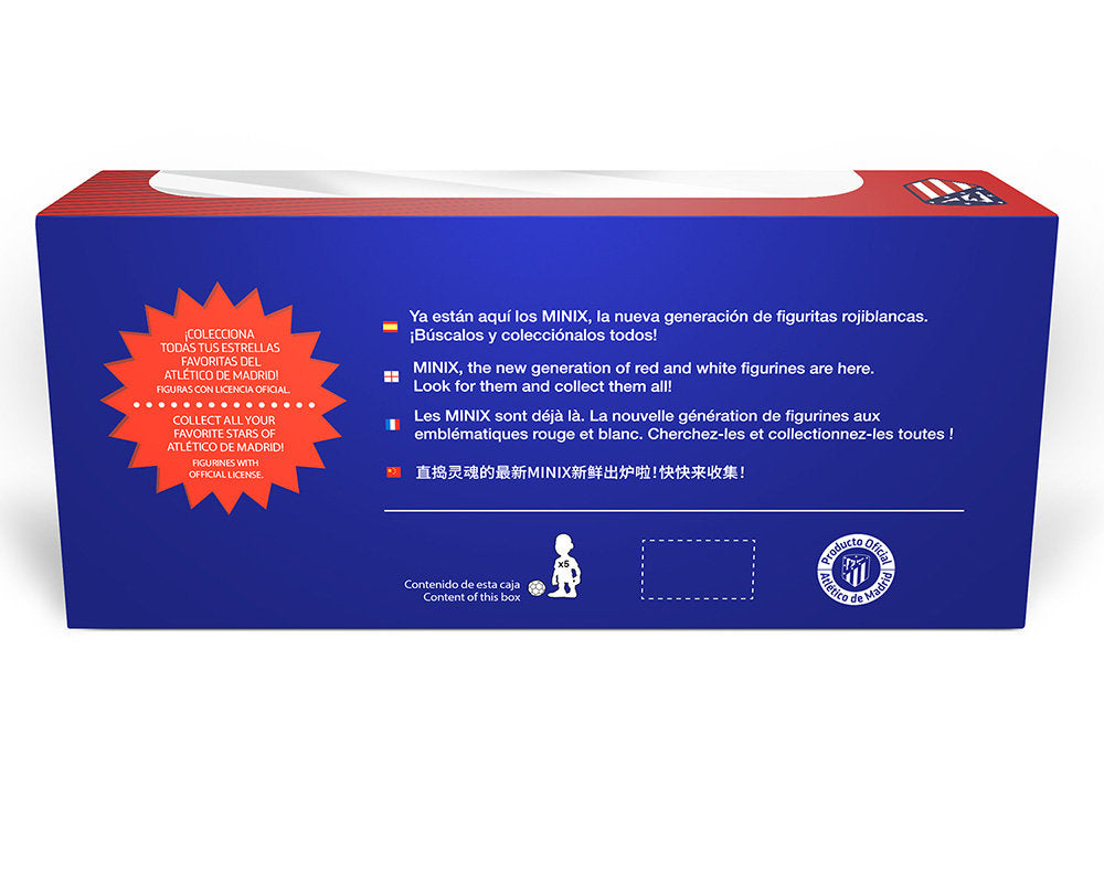 Minix - Football Stars - Pack de 5 Atletico Madrid - Figurines PVC 7 cm - flash vidéo