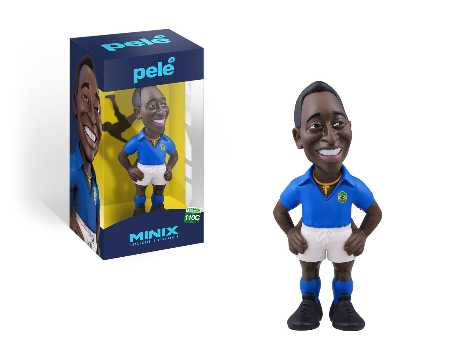 Minix - Football Legends #110C - Brazil 2st Kit Pele - Figurines PVC 12 cm