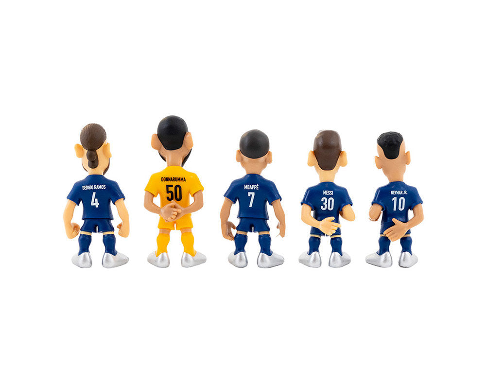 Minix -Football -PSG -PACK DE 5
Messi - Donnarumma - Neymar JR - Mbappé - Ramos -Figurine -7 cm
