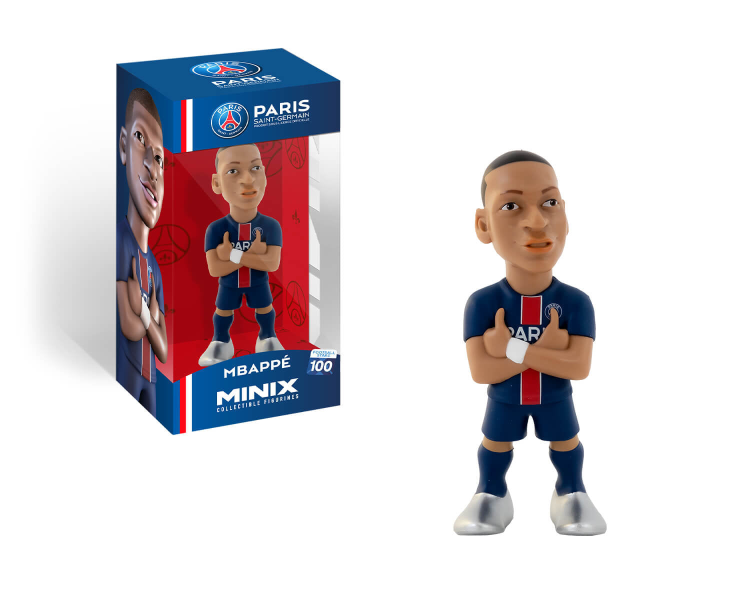 Minix - Football Stars #100 - PSG - Mbappé 7 - Figurines PVC 12 cm