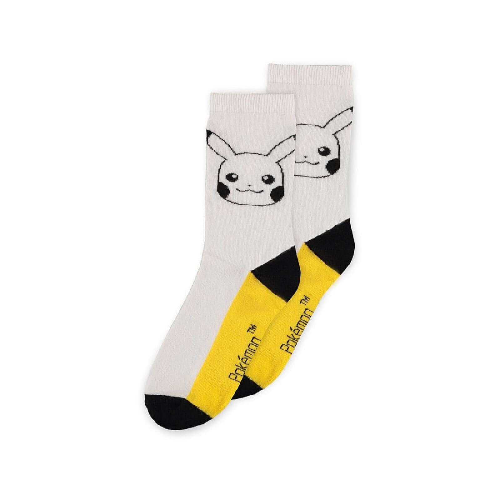 Pokémon - Pack de 3 paires de chaussettes pour homme Pikachu (Taille 43-46) - flash vidéo