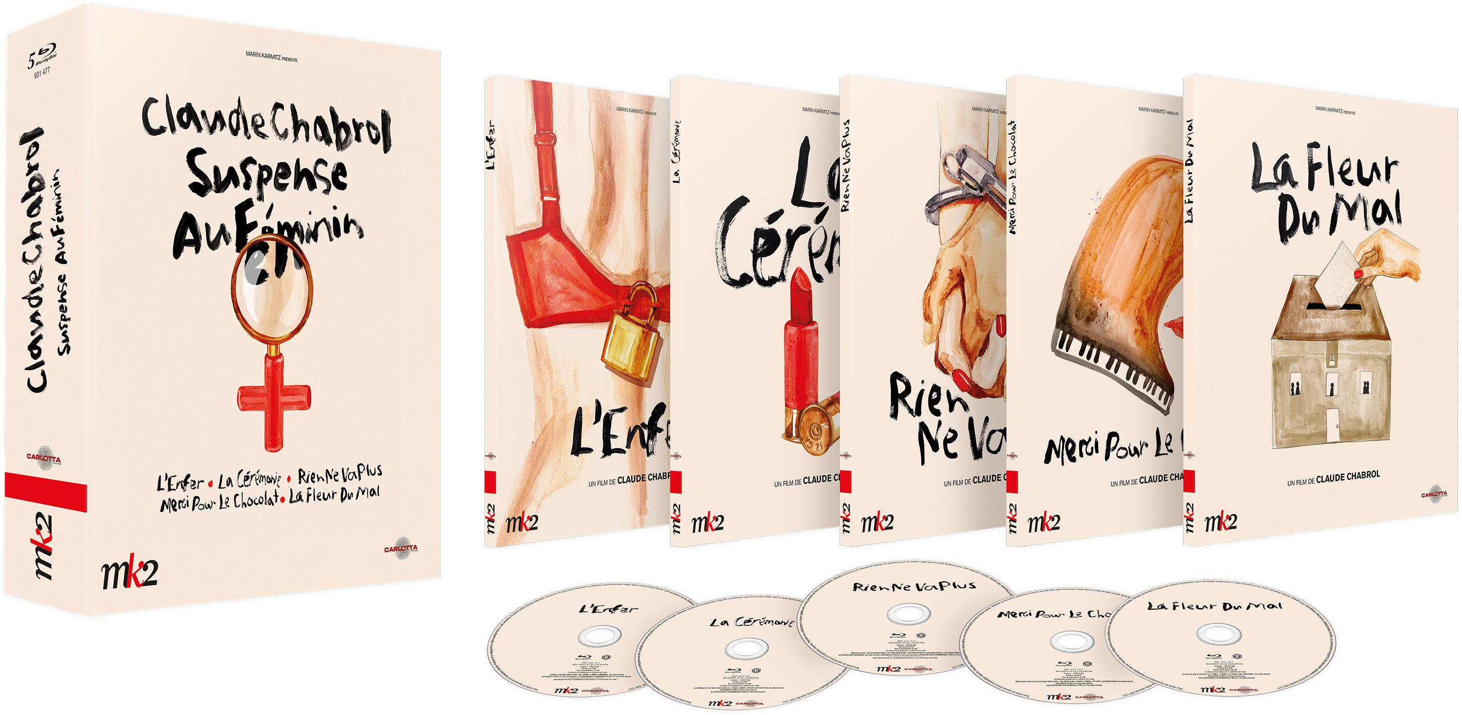 Coffret Claude Chabrol - Suspense au féminin : L'Enfer + La Cérémonie + Rien ne va plus + Merci pour le chocolat + La Fleur du mal [Blu-ray]