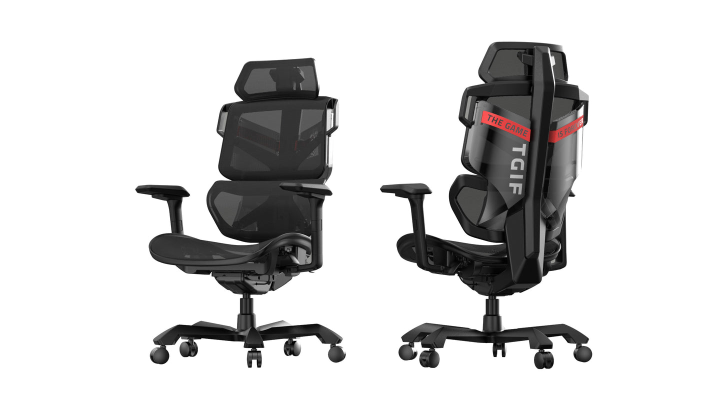 TGIF Gaming - Chaise de bureau ergonomique avec accoudoir 3D ACE Game Noire