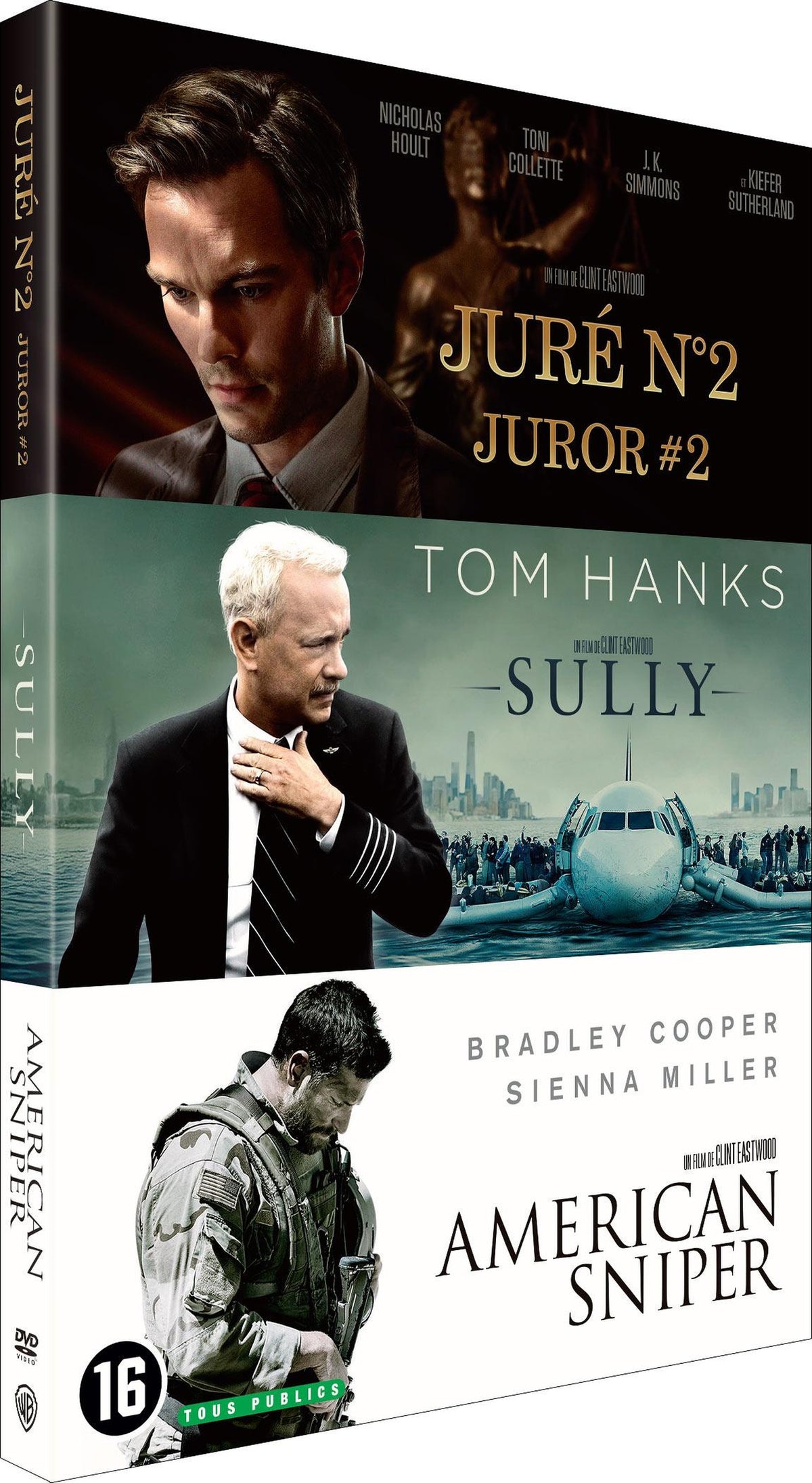 Clint Eastwood - Coffret héros : American Sniper + Sully + Juré N°2 [DVD]