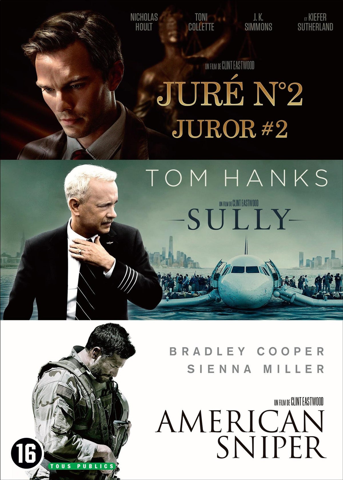 Clint Eastwood - Coffret héros : American Sniper + Sully + Juré N°2 [DVD]