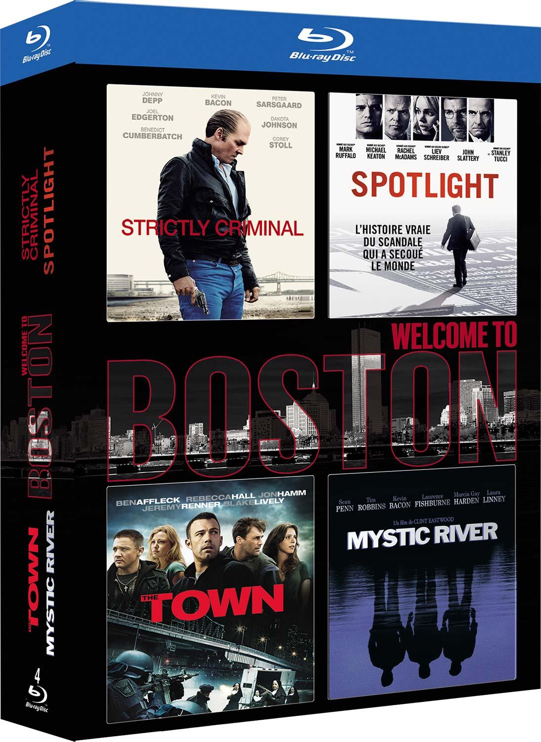 Coffret Welcome To Boston : Strictly Criminal + Spotlight + The Town + Mystic River [Blu-ray]