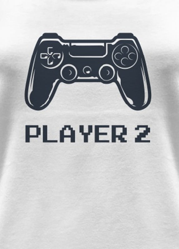 Gaming - T-Shirt Femme Blanc Joueur 2 - L