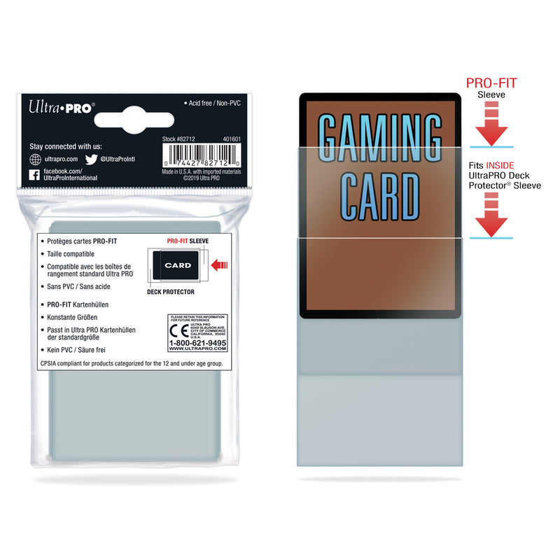 Ultra Pro - Sachet de 100 protèges cartes PRO-Fit taille standard (64mm x 89mm)