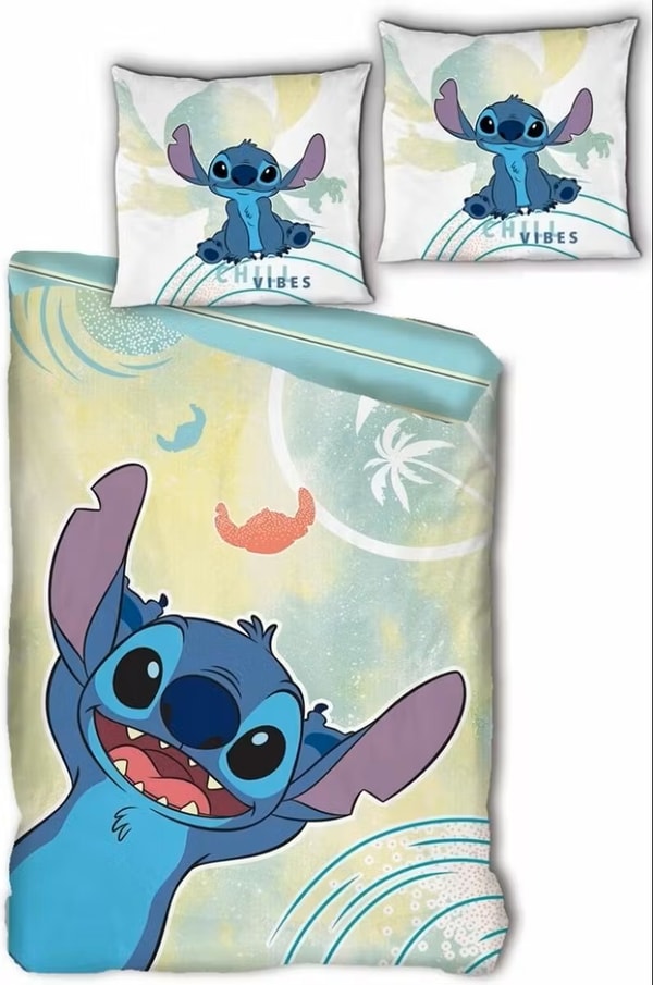 Lilo et Stitch - Housse de couette en 100% coton Chill Vibes (140x200cm + 65x65cm) - flash vidéo