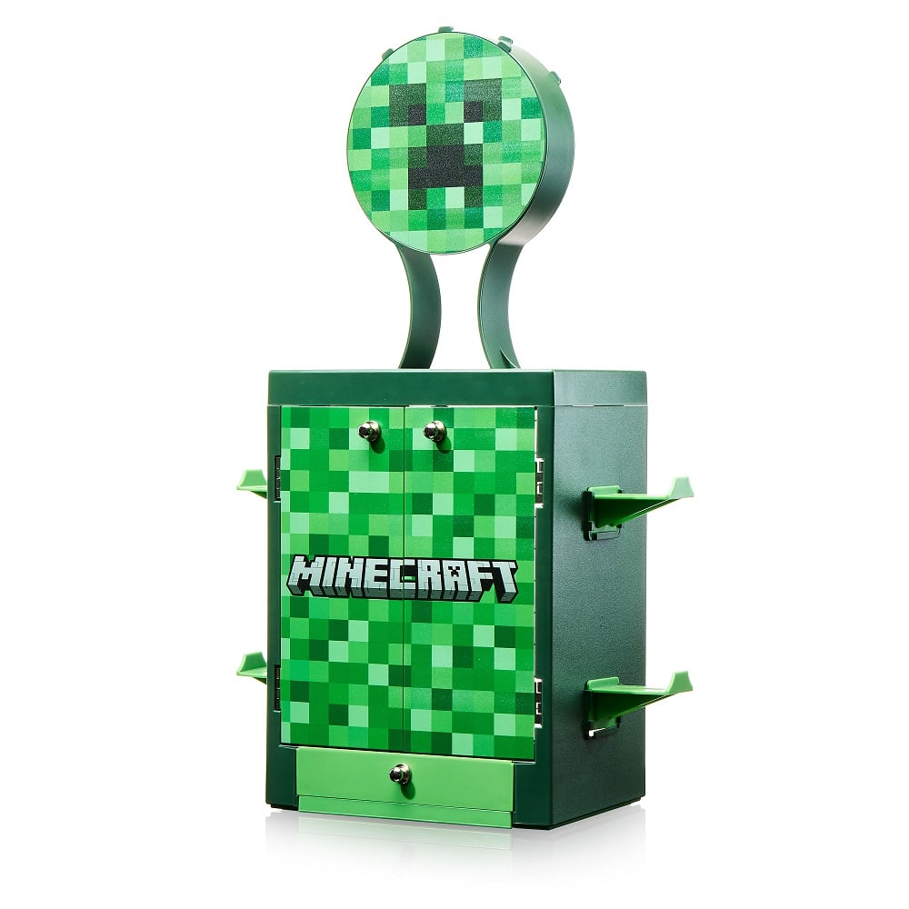 Numskull - Minecraft - Meuble de rangement de jeux inspiré du Creeper pour 4 manettes - 10 jeux - 1 casque - flash vidéo