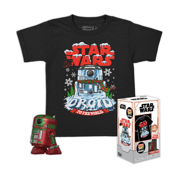 Funko Pocket Pop! & Tee: Star Wars - Holiday R2-D2 (Metallic) - L