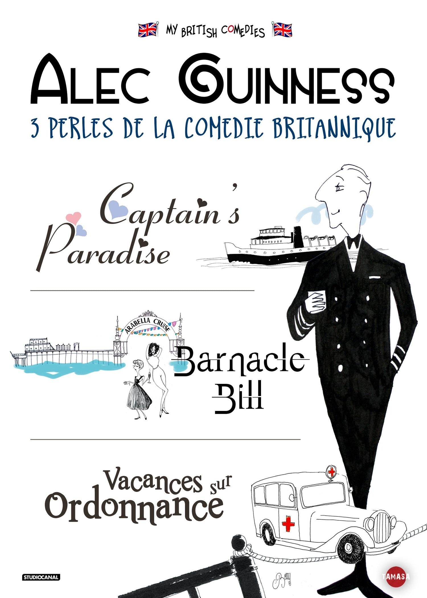 Alec Guinness : 3 perles de la comédies : Captain's Paradise + Barnacle Bill + Vacances sur ordonnance [DVD]