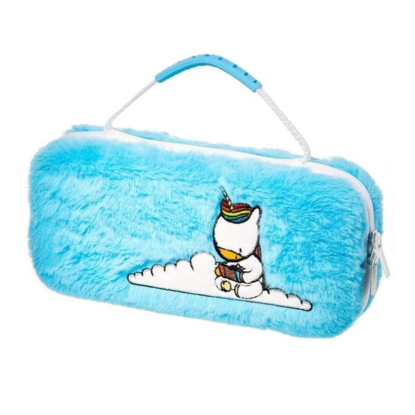 Numskull - Housse de transport Licorne Bleu Fluffy compatible Nintendo Switch - Switch OLED - flash vidéo