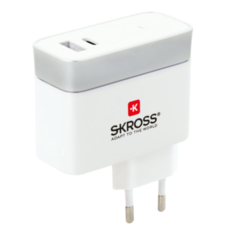 Skross 2 Ports Charger 1 X USB + 1 TYPE C EURO PLUG