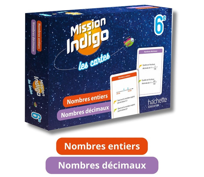 Mission indigo : Maths ; 6e ; Les cartes : Nombres entiers / Nombres décimaux