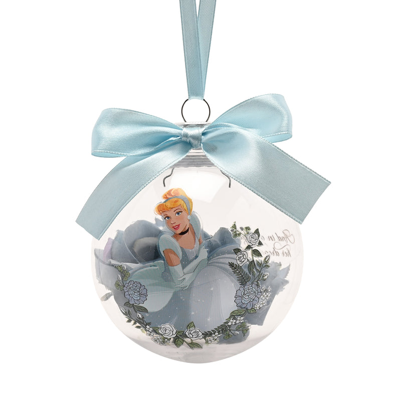 Disney - Princesse - Boule de Noël avec des Fleurs Artificielles - Cendrillon