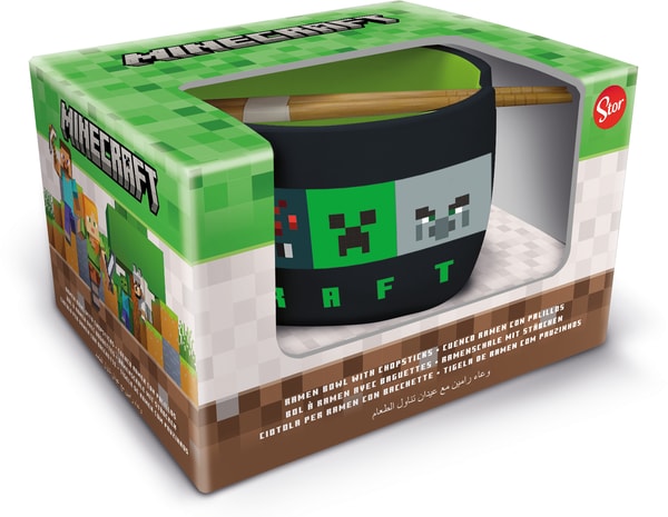 Minecraft - Bol à ramen avec baguettes Visages des personnages - flash vidéo