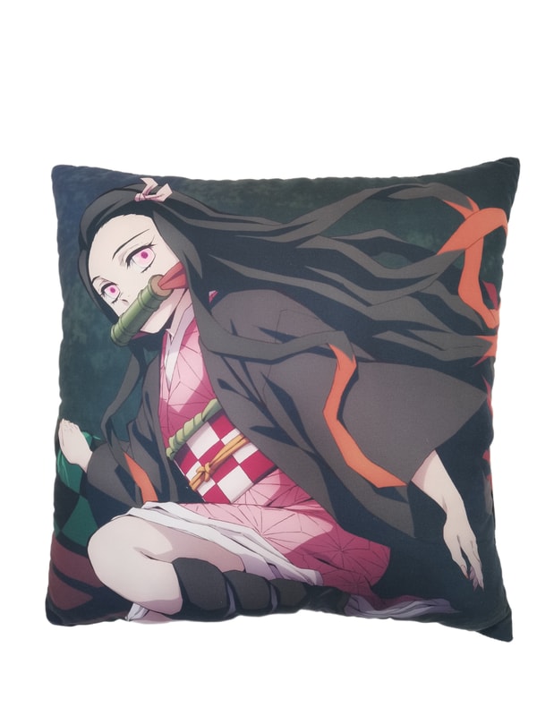 Demon Slayer: Kimetsu no Yaiba - Coussin double face Tanjiro et Nezuko (40x40cm) - flash vidéo