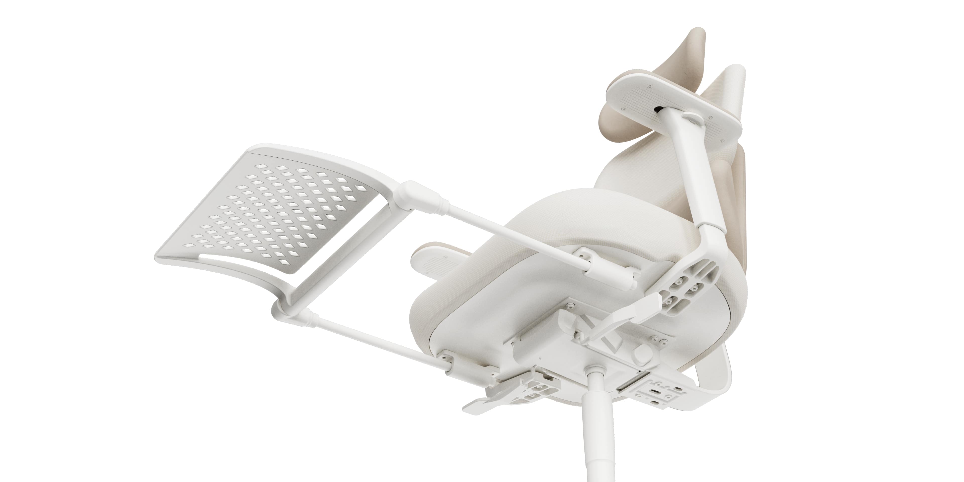 TGIF Gaming - Chaise de bureau ergonomique avec repose-pieds MUSE Ivoire et Blush
