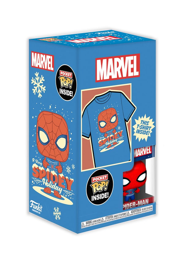 Funko Pocket Pop! & Tee: Marvel - Holiday Spiderman - S - flash vidéo