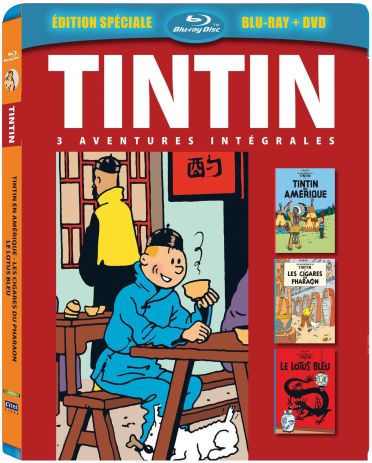 Tintin - 3 aventures - Vol. 1 : Les Cigares de Pharaon + Le Lotus Bleu + Tintin en Amérique [Blu-ray]