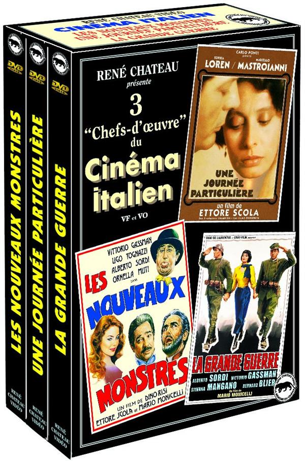 Coffret cinéma italien : une journée particulière ; la grande guerre ; les nouveaux monstres [DVD] - flash vidéo