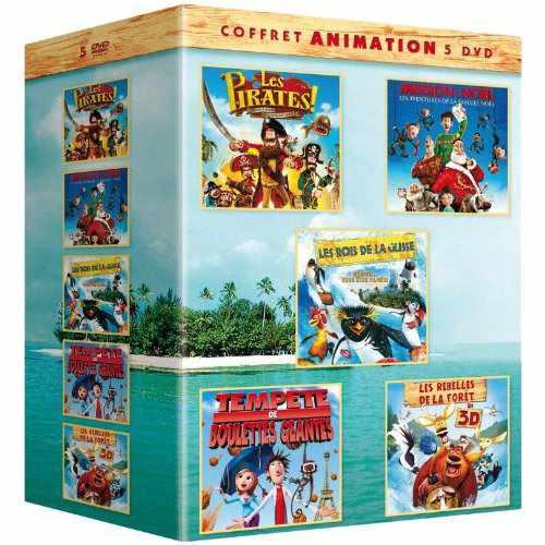Coffret animation 5 DVD - Les pirates, bons à rien mauvais en tout + Mission : Noël - Les aventures de la famille Noël + Les rois de la glisse + Tempête de boulettes géantes + Les rebelles de la forêt [DVD]