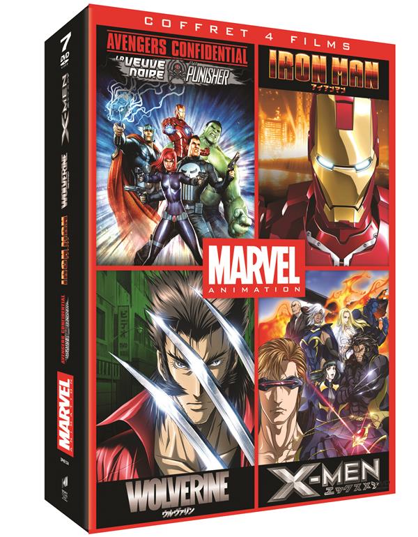 Marvel Animés - Coffret : Iron Man + Wolverine + X-Men + Avengers Confidential [DVD]