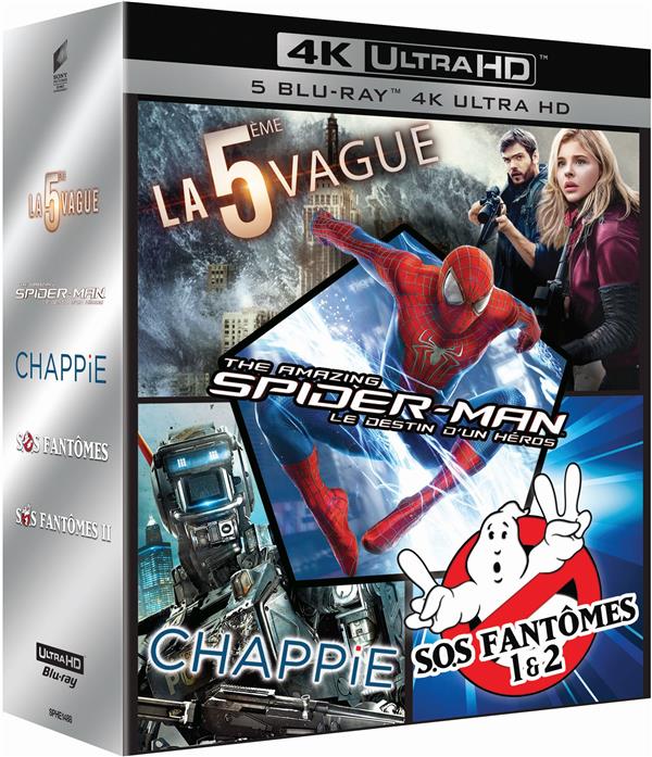Coffret 4K Ultra HD : La 5ème vague + The Amazing Spider-Man 2 : Le Destin d'un héros + Chappie + SOS Fantômes + SOS Fantômes 2 [4K Ultra HD]